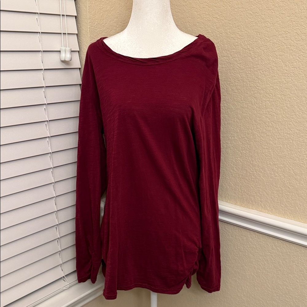 Mod-O-Doc Women's Long Sleeve Shirt Garnet Red Maroon Size XL